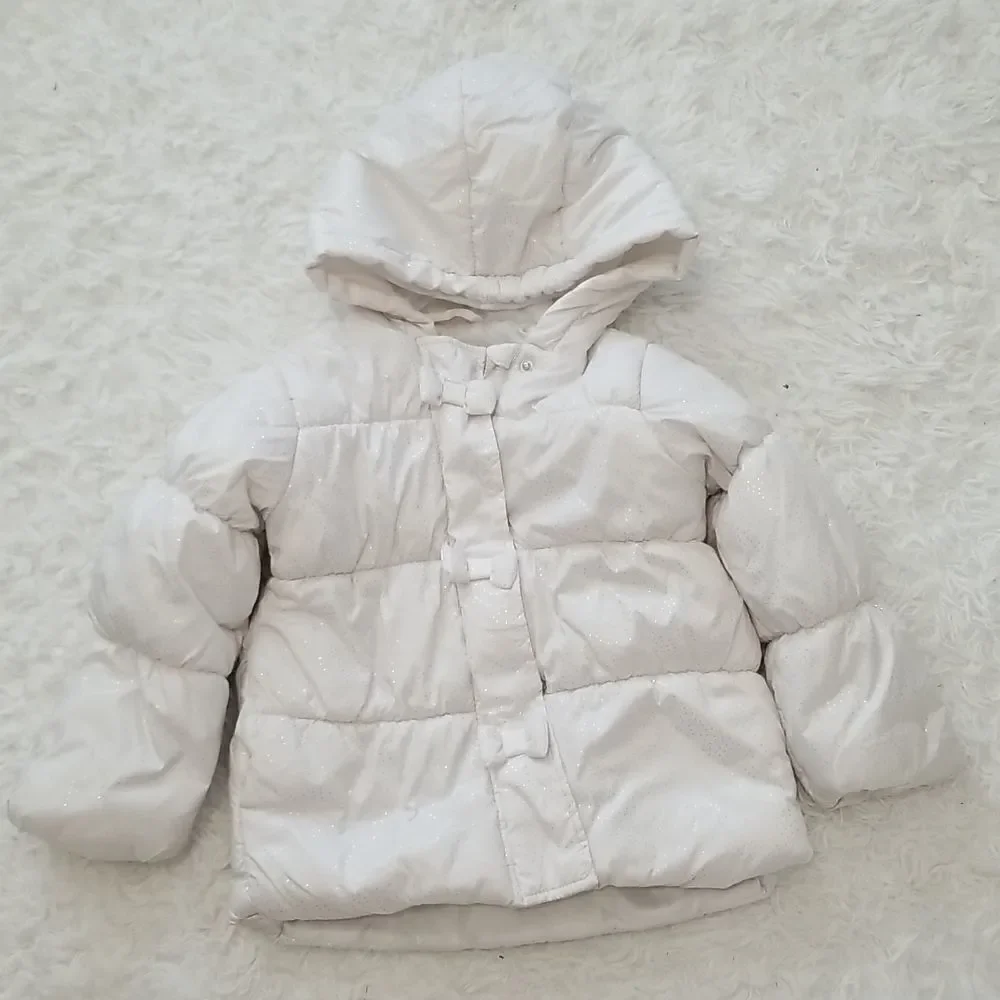 B Hip Baby White Puffer Jacket  Sz 4T - Picture 4 of 6